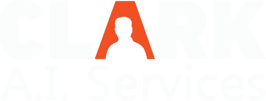 Clark A.I. Services logo reversed.